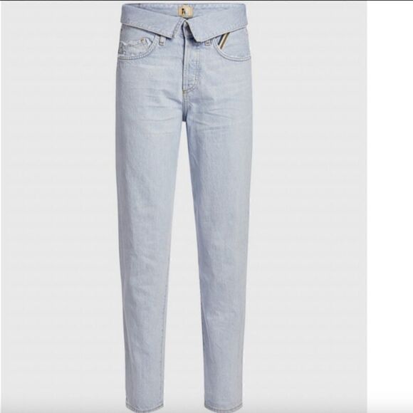 Jean atelier Flip Fold-over High-rised Straight-leg Jeans - Picture 1 of 12